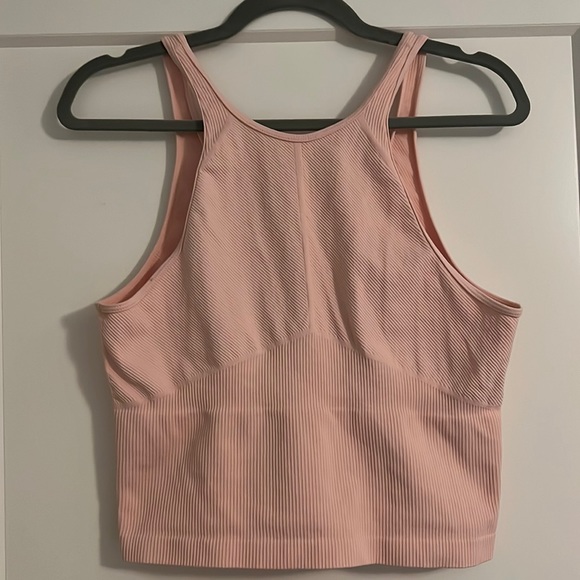 Pink Ribbed Women's Tank Top - Picture 2 of 4
